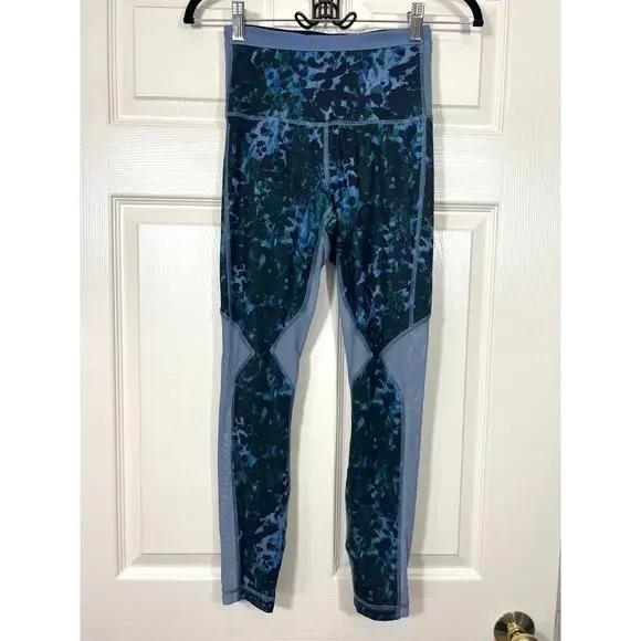 Lululemon Running in the City Floral 7/8 Tight Leggings Pockets 2 XS Mesh - Picture 2 of 8